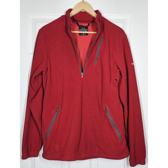 Scottevest Other - ScotteVest 1/4 Zip Microfleece Pullover Mens S Red Travel Outdoor TEC Vented
